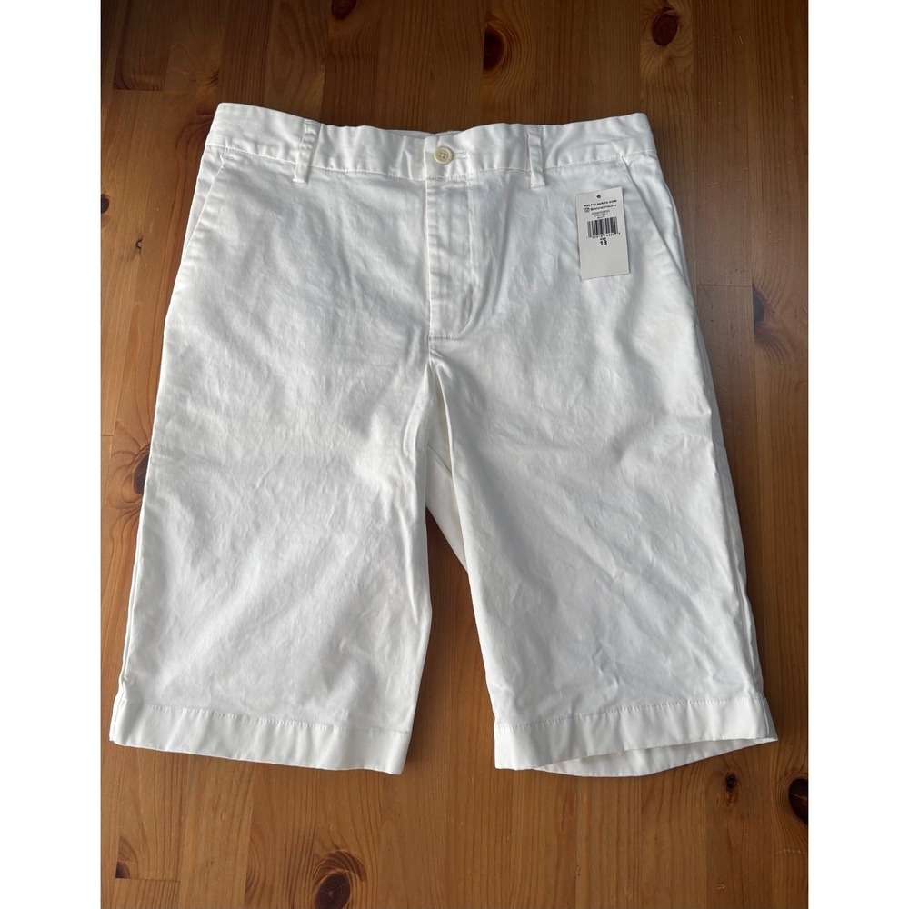 Polo Ralph Lauren Boys Cruise White Straight Fit‎ Twill Shorts Size 18
